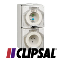 Clipsal Socket Outlet Surface Mounting RCD Protected 1Ph 10A 250V Flat 3 Pin 30mA Flat Grey IP66