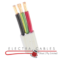 CABLE FLAT TWIN & EARTH 2.5MM PVC/PVC WHITE